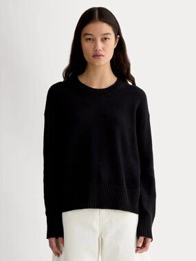 Everlane Black Organic Cotton Crewneck Sweater